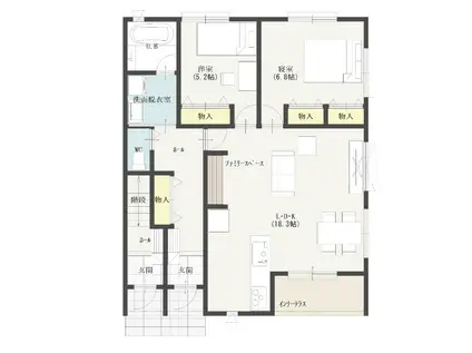 アルファークレスト(2LDK/1階)の間取り写真