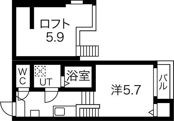 グリーンハイム吹上(1K/2階)の間取り写真