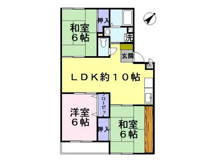 トリヴァンベール桜井102号(3LDK/1階)の間取り写真