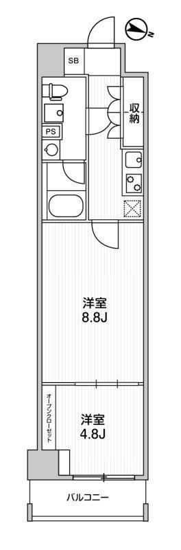 WEAVE BASE -ITABASHI HONCHO(2K/9階)の間取り写真