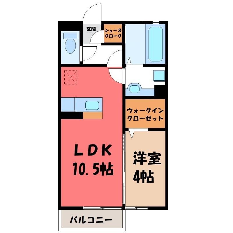 クレール・シェル(1LDK/1階)の間取り写真