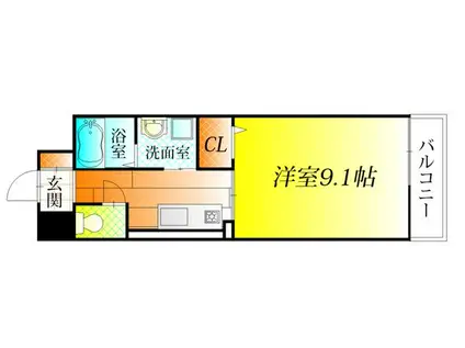 ドマーニ(1K/4階)の間取り写真