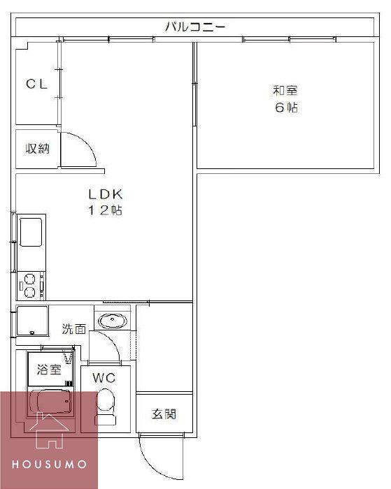 高殿マンション(1LDK/4階)の間取り写真