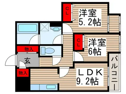 サンメルシー我孫子(2LDK/7階)の間取り写真