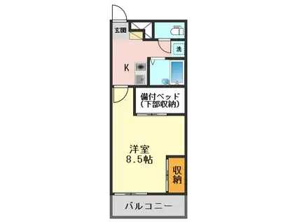 レオパレスクロスロード(1K/3階)の間取り写真