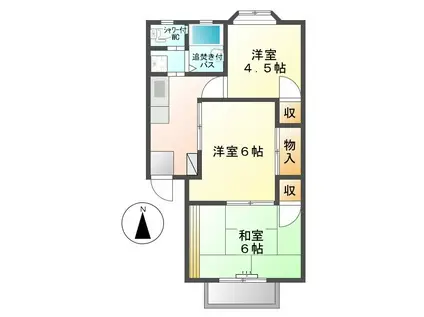 ガーデンハイツちくまA棟(3K/2階)の間取り写真