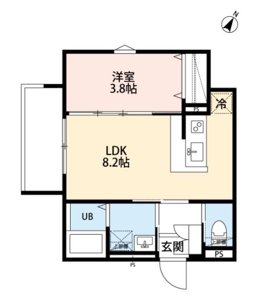 LUMINA イースト(1LDK/2階)の間取り写真