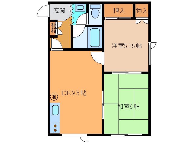 コーポ426(2DK/1階)の間取り写真