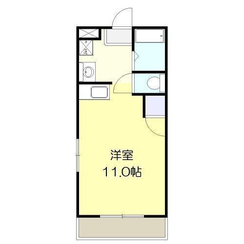 恒久マンションアイリ(ワンルーム/4階)の間取り写真
