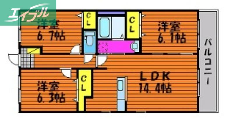 アヴァンセ(3LDK/3階)の間取り写真