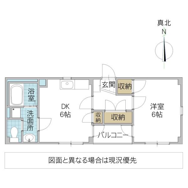 グリーンスクエアHIII(1DK/2階)の間取り写真
