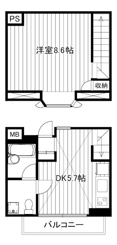 CASA GIOIA(1DK/1階)の間取り写真