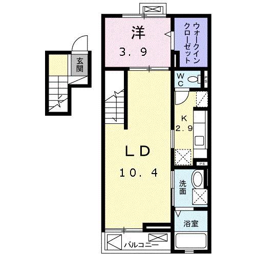 アルカンシェルA棟(1LDK/4階)の間取り写真