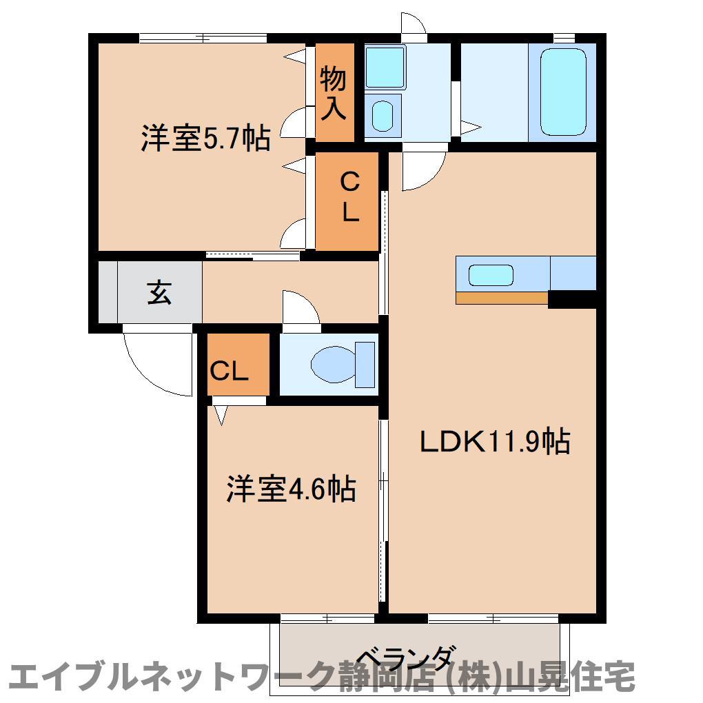 グリーンメゾン(2LDK/1階)の間取り写真