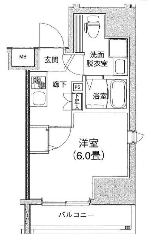アイル大森壱番館(1K/13階)の間取り写真