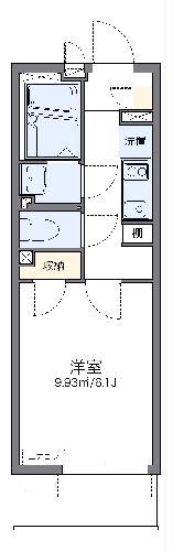 レオネクストラグレージュIII(1K/1階)の間取り写真