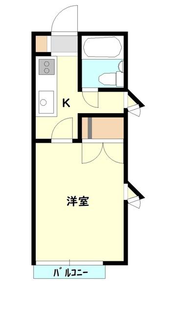 ブルーハウスI(1K/1階)の間取り写真