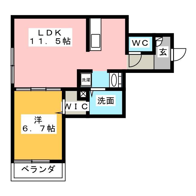 RISE辻堂新町(1LDK/3階)の間取り写真