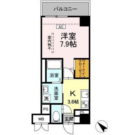 ヴィラ ひまわり(1K/2階)の間取り写真