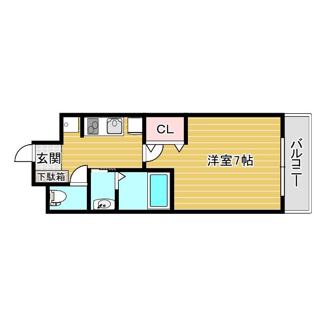 エール青木(1K/2階)の間取り写真