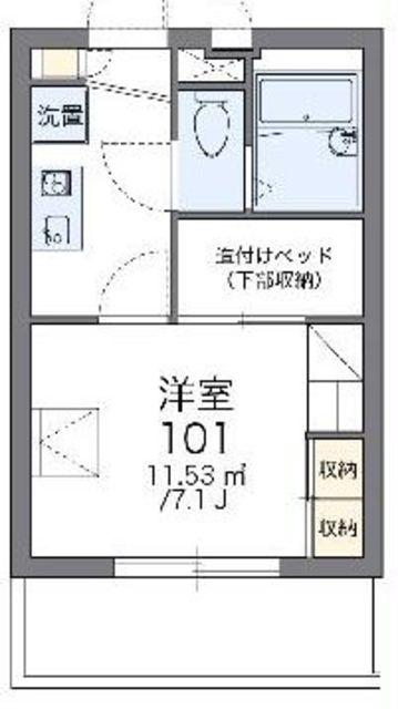 レオパレス大和田II(1K/3階)の間取り写真