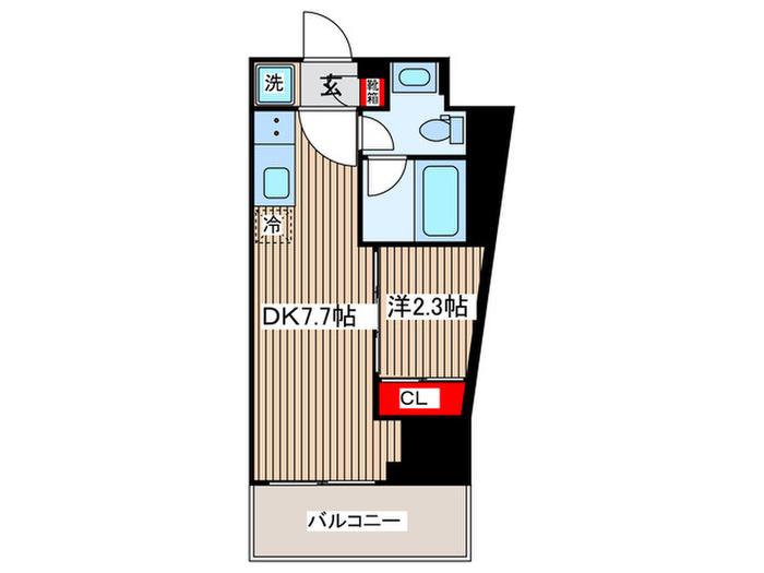 アーバネックス深川住吉III(1DK/6階)の間取り写真