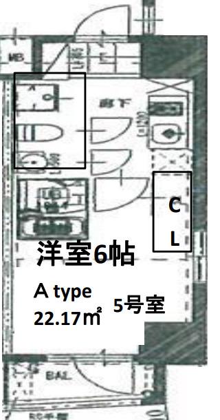 エスリードレジデンス大阪福島フロント(1K/11階)の間取り写真