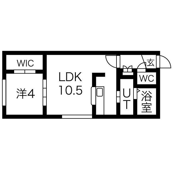 LUMINOUS平岸(1LDK/2階)の間取り写真