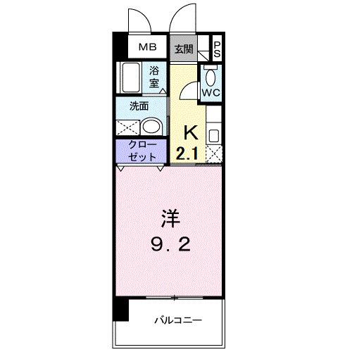 ベルマーレ(1K/5階)の間取り写真
