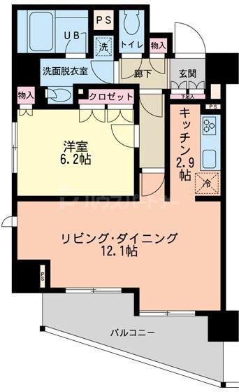 エスティメゾン赤羽(1LDK/5階)の間取り写真