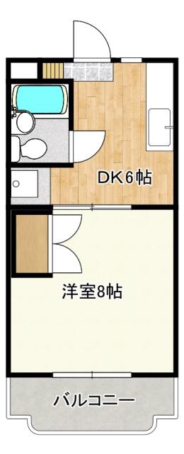 ロイヤルマルトウI(1DK/2階)の間取り写真