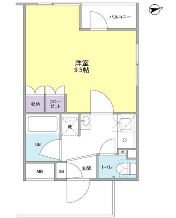 ディアレンス西麻布(1K/2階)の間取り写真