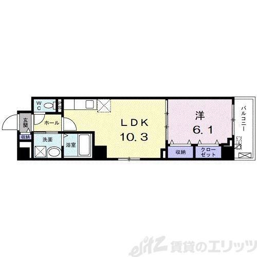 メゾン大淀(1LDK/5階)の間取り写真
