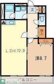 プリマベーラ鴨川(1LDK/1階)の間取り写真