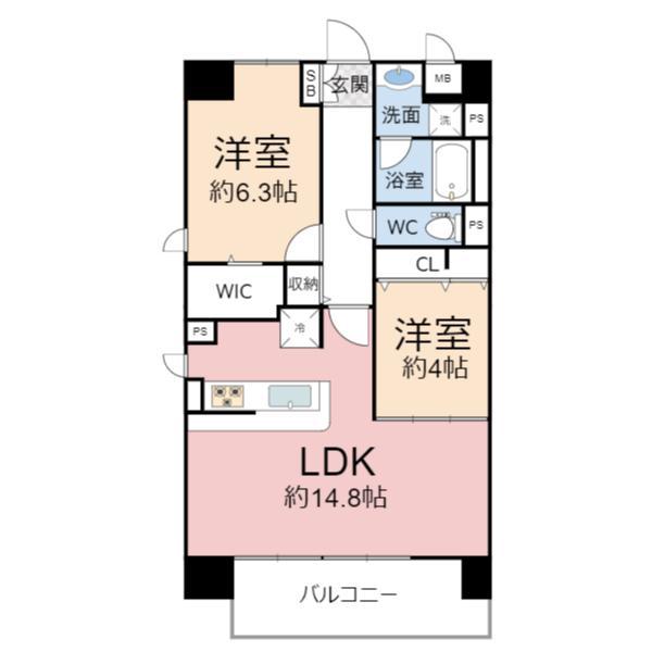 グレイス京橋(2LDK/2階)の間取り写真