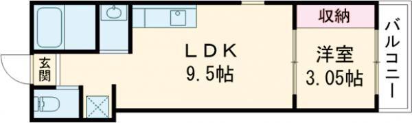 LUMINART明石(1LDK/2階)の間取り写真