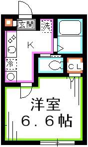 ルグラン武蔵野関町(1K/1階)の間取り写真