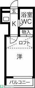 サザンクロス北内(1K/2階)の間取り写真