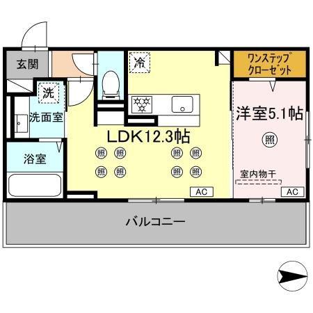 カトルカールII(1LDK/2階)の間取り写真