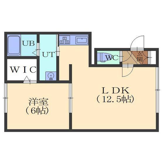 フォーレAP(1LDK/1階)の間取り写真