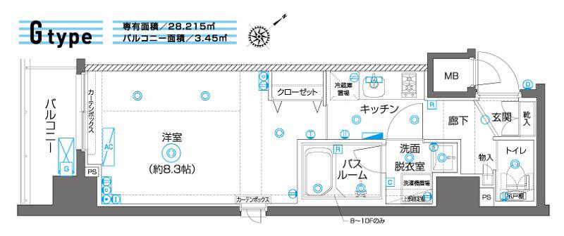 ズーム横濱イースト(1K/10階)の間取り写真
