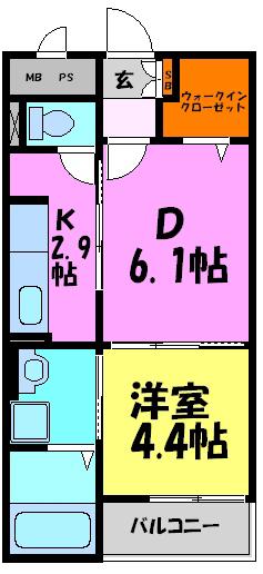 パル池田 1(1LDK/2階)の間取り写真