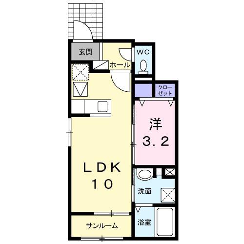 エル・クラシックス I(1LDK/1階)の間取り写真