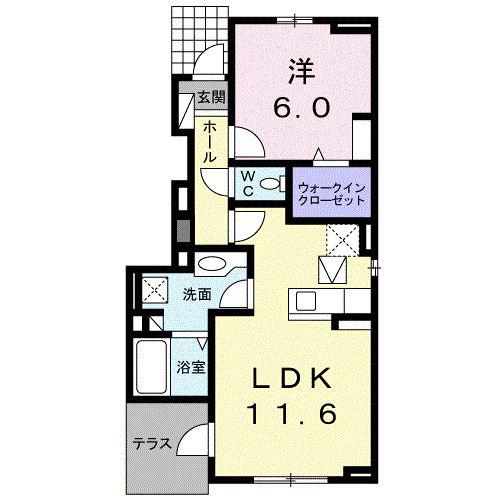 ハイランドヴィレッジIIA棟(1LDK/1階)の間取り写真