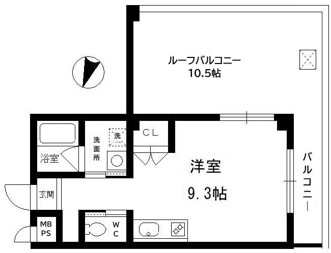 リリーセノラ(ワンルーム/3階)の間取り写真