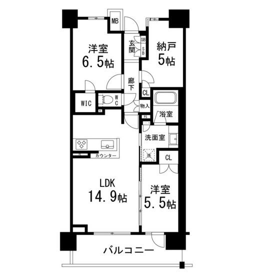 ザ・パークハウス仙台通町(2LDK/6階)の間取り写真