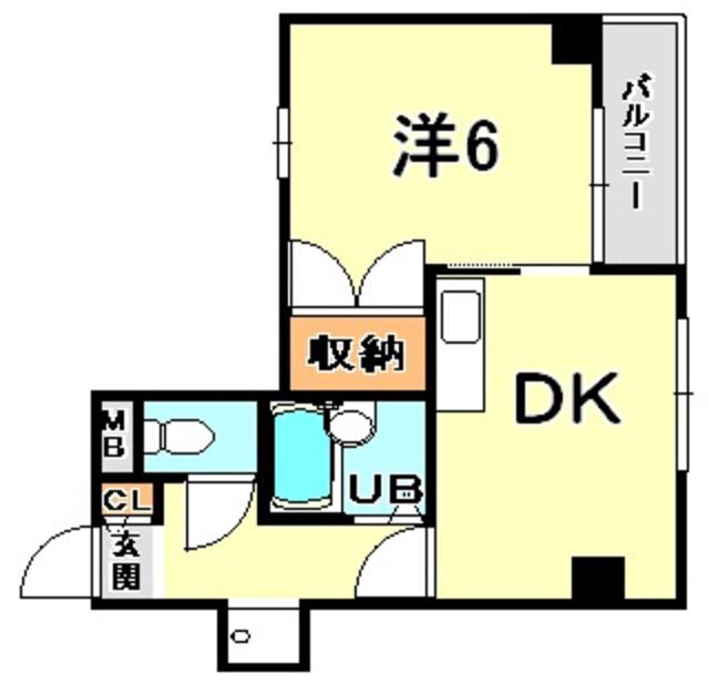 ハーバーウエスト神戸(1DK/3階)の間取り写真
