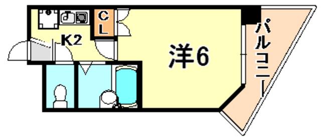 リバティ壱番館(1K/4階)の間取り写真