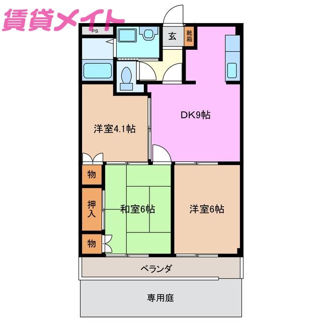 ACURO HILLS(3DK/1階)の間取り写真