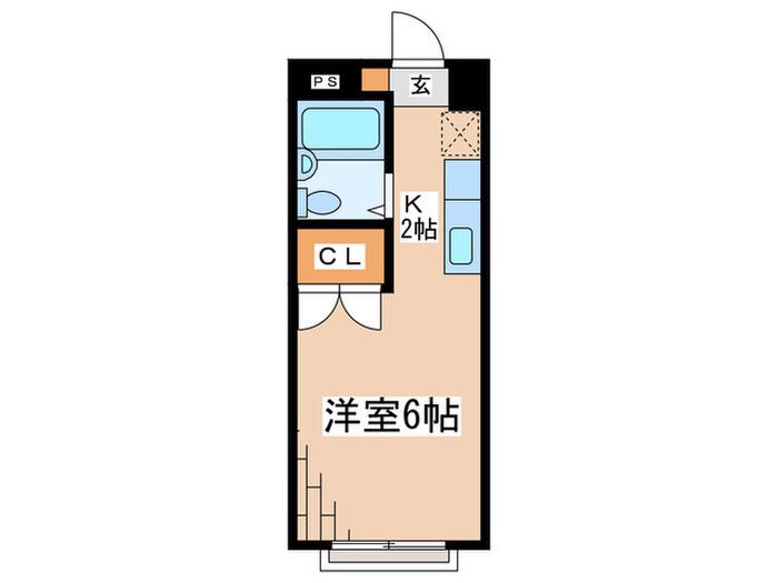 プチハウス(1K/2階)の間取り写真
